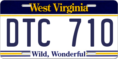 WV license plate DTC710