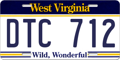 WV license plate DTC712