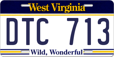 WV license plate DTC713