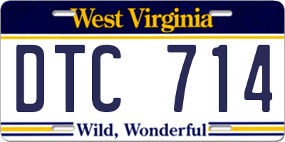 WV license plate DTC714