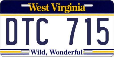 WV license plate DTC715