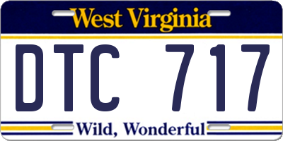 WV license plate DTC717