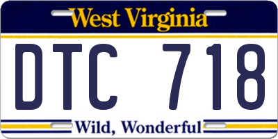 WV license plate DTC718