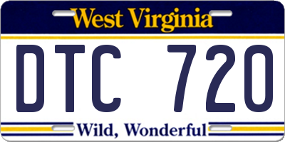 WV license plate DTC720