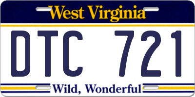 WV license plate DTC721