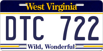 WV license plate DTC722