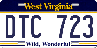 WV license plate DTC723