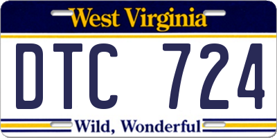 WV license plate DTC724