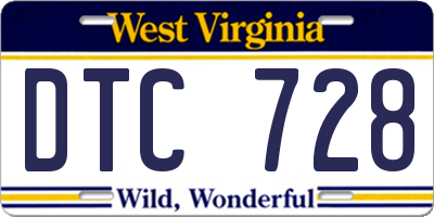 WV license plate DTC728