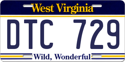 WV license plate DTC729