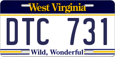 WV license plate DTC731