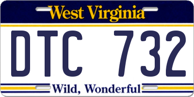 WV license plate DTC732