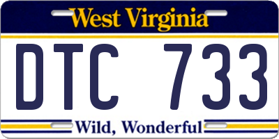 WV license plate DTC733