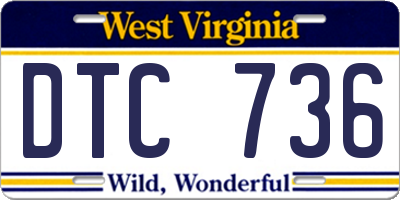 WV license plate DTC736