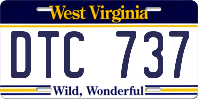 WV license plate DTC737