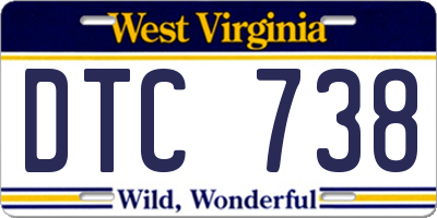 WV license plate DTC738