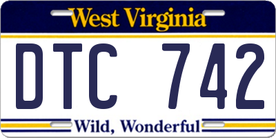 WV license plate DTC742