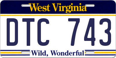 WV license plate DTC743