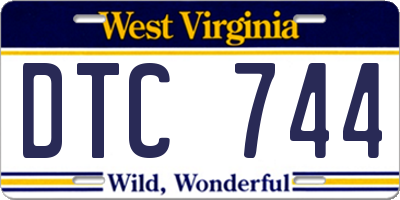 WV license plate DTC744