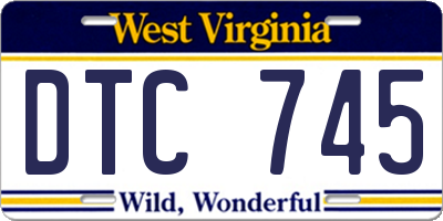 WV license plate DTC745