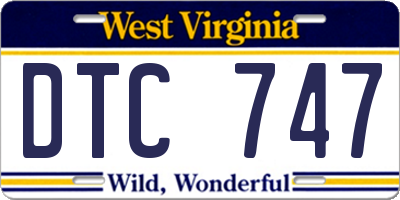 WV license plate DTC747