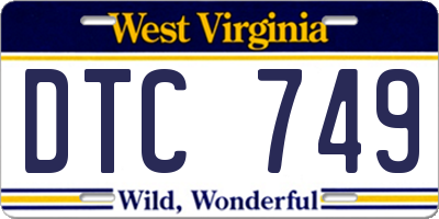 WV license plate DTC749
