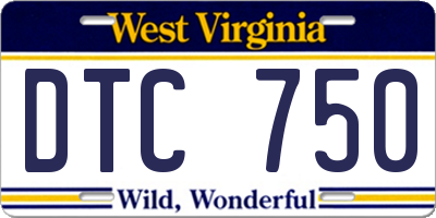 WV license plate DTC750