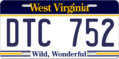 WV license plate DTC752