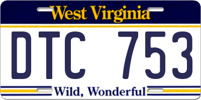 WV license plate DTC753