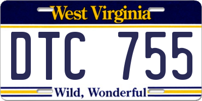 WV license plate DTC755