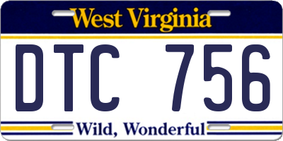 WV license plate DTC756