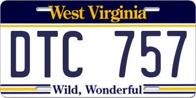 WV license plate DTC757