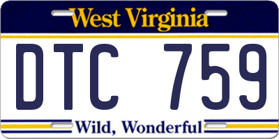 WV license plate DTC759