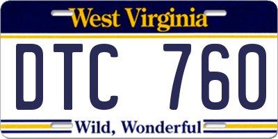 WV license plate DTC760