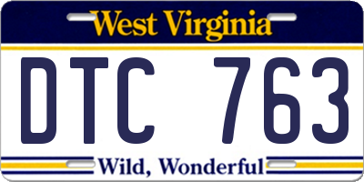 WV license plate DTC763