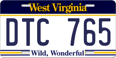 WV license plate DTC765