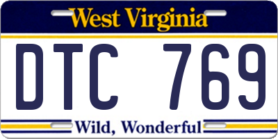 WV license plate DTC769