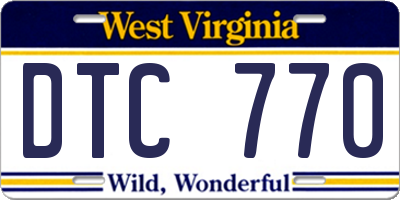 WV license plate DTC770