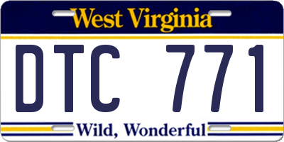 WV license plate DTC771