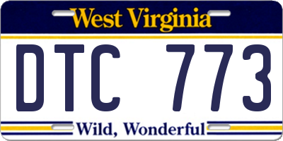 WV license plate DTC773