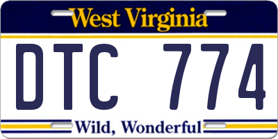 WV license plate DTC774