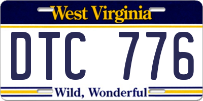 WV license plate DTC776