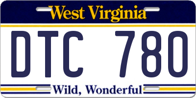 WV license plate DTC780