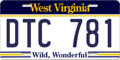 WV license plate DTC781