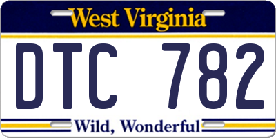 WV license plate DTC782