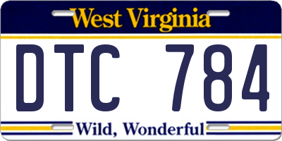 WV license plate DTC784