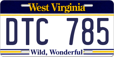 WV license plate DTC785