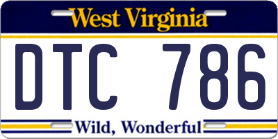 WV license plate DTC786