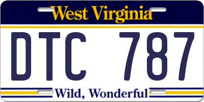 WV license plate DTC787