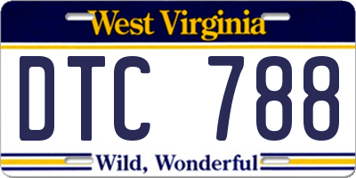 WV license plate DTC788